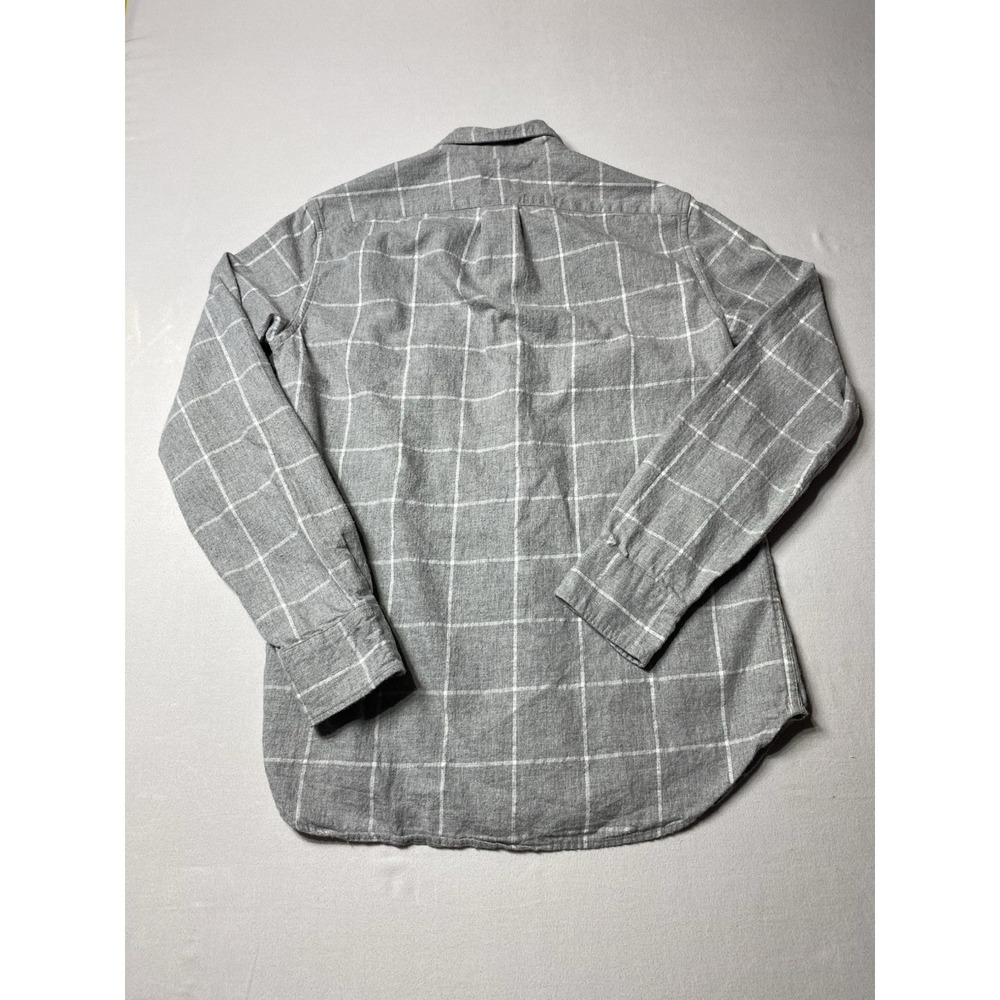 J.Crew Slim Brushed Twill Gray Windowpane Plaid Button Shirt Men's S - Picture 9 of 9